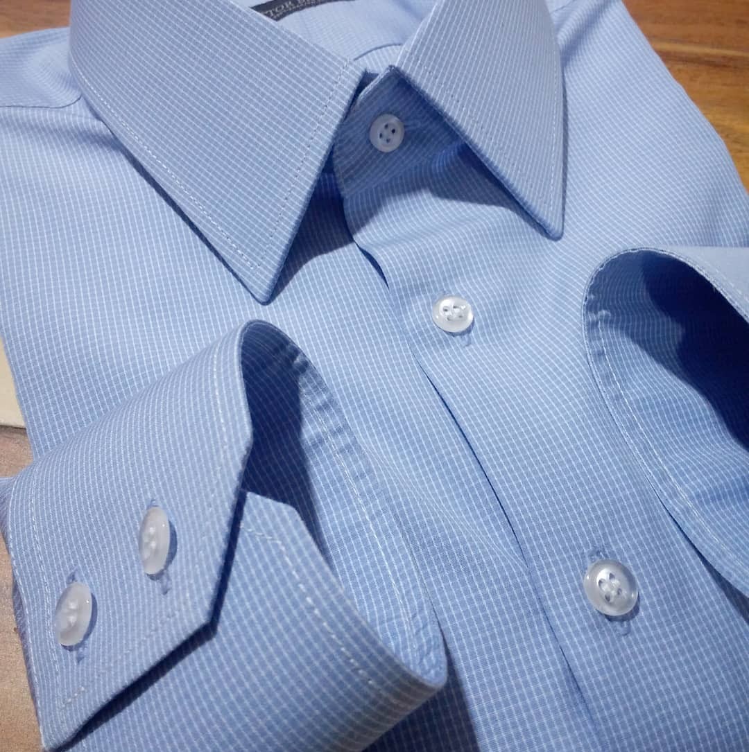 Camisa Classic Premium Fio 80 Azzurro