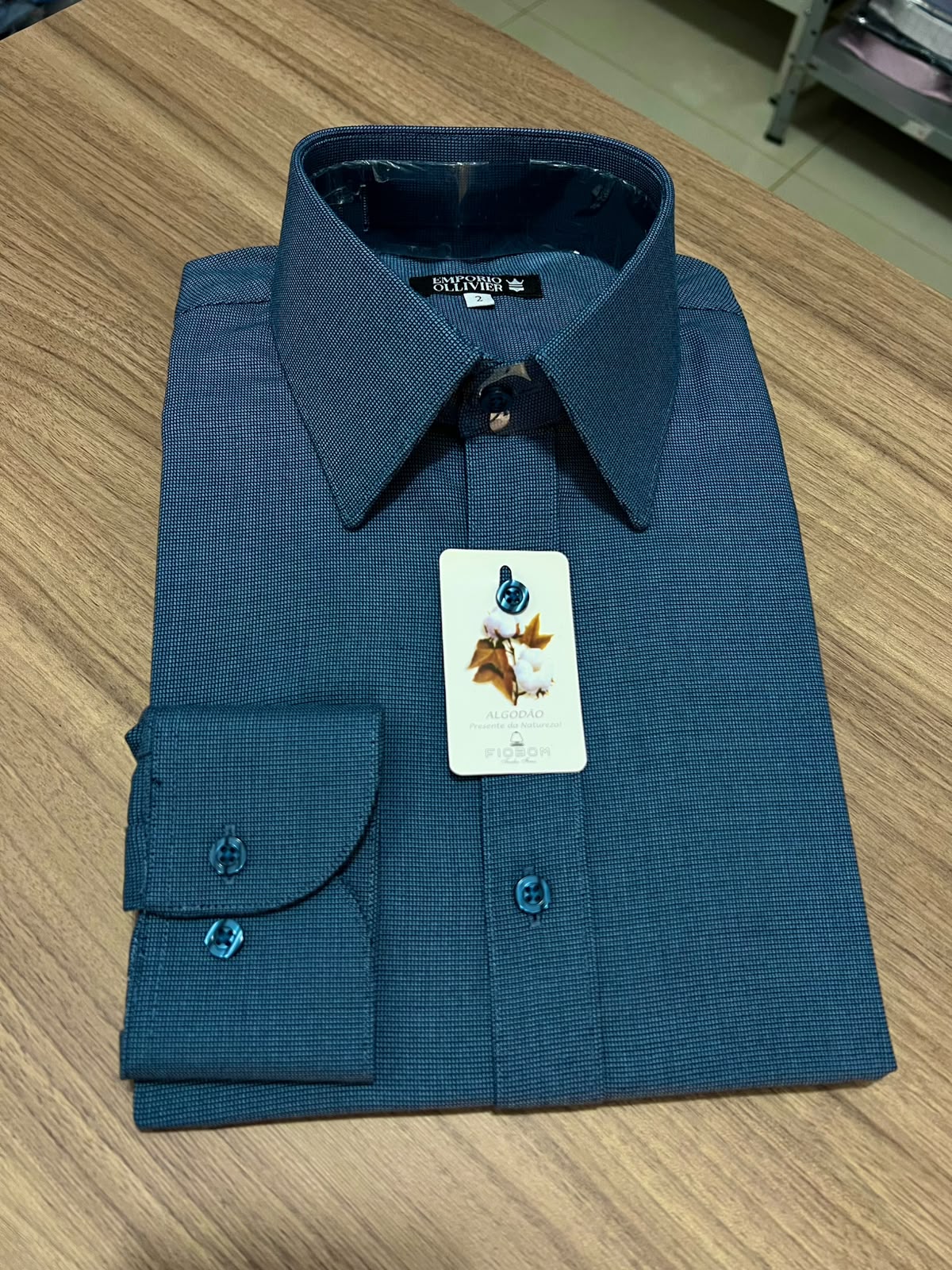 Camisa Fibra de Bambu Petrolio