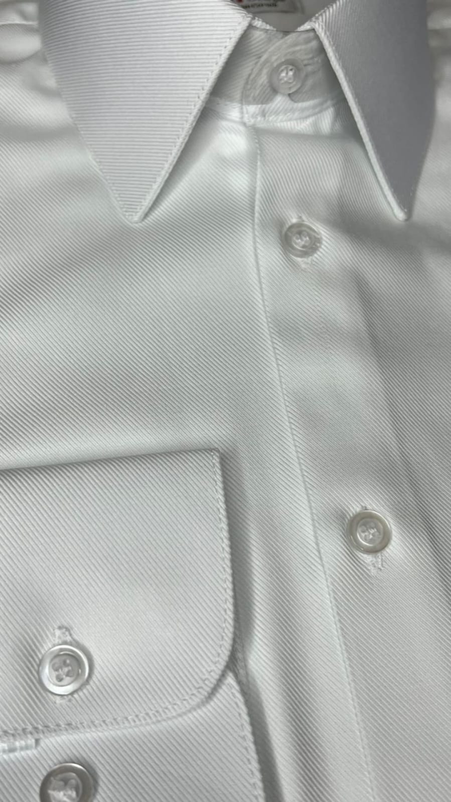 Camisa Fio Egípcio Designer Italiano Bianco Puro
