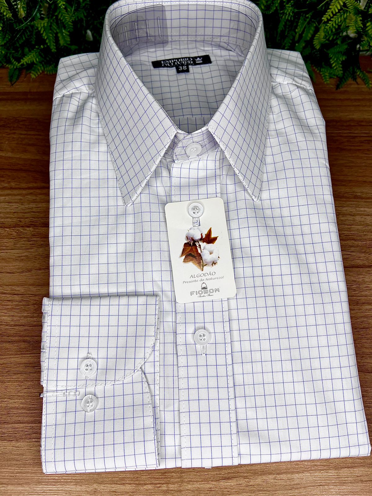 Camisa Fio Egípcio Designer Italiano Bianco Micro