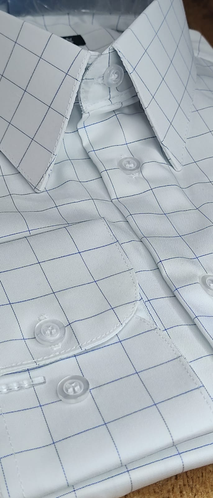 Camisa Fio Egípcio Designer Italiano Bianco Reticolo