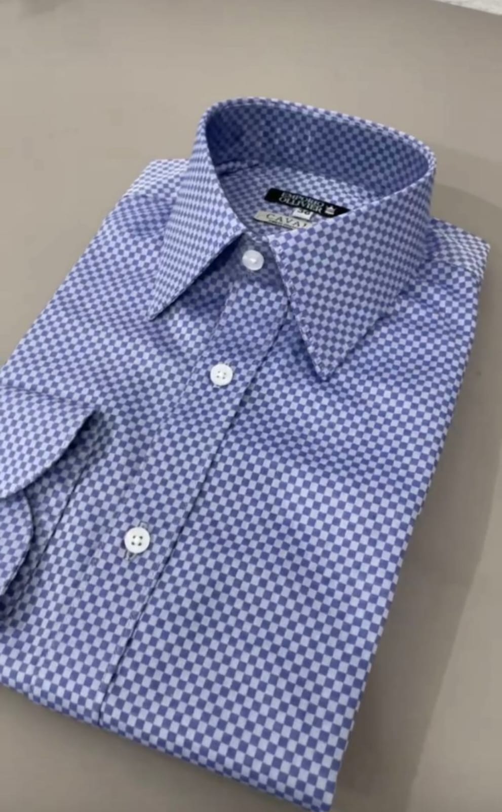 Camisa Fio Egípcio Designer Italiano Azzurro Dama