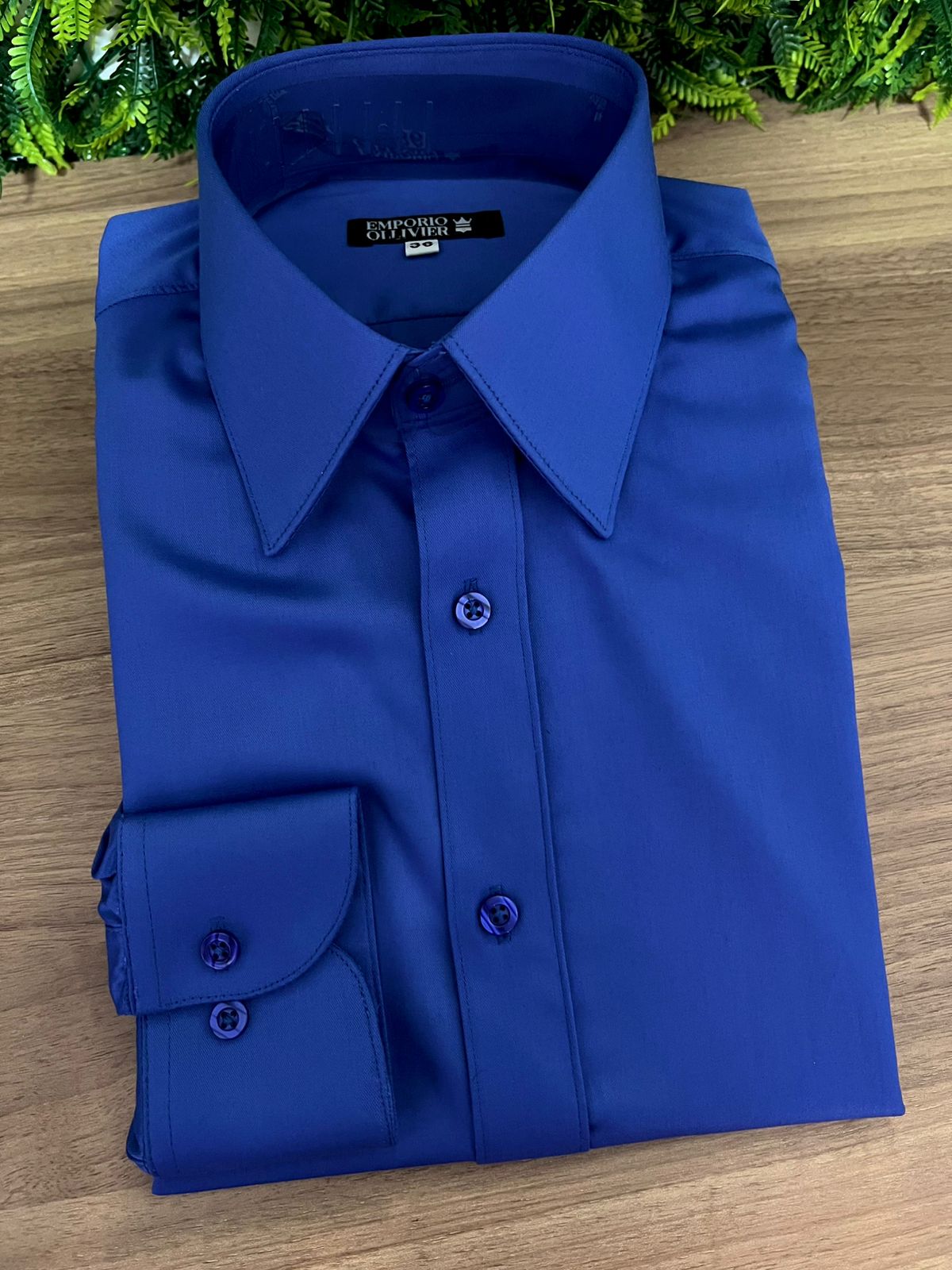 Camisa Fibra de Bambu Cobalto