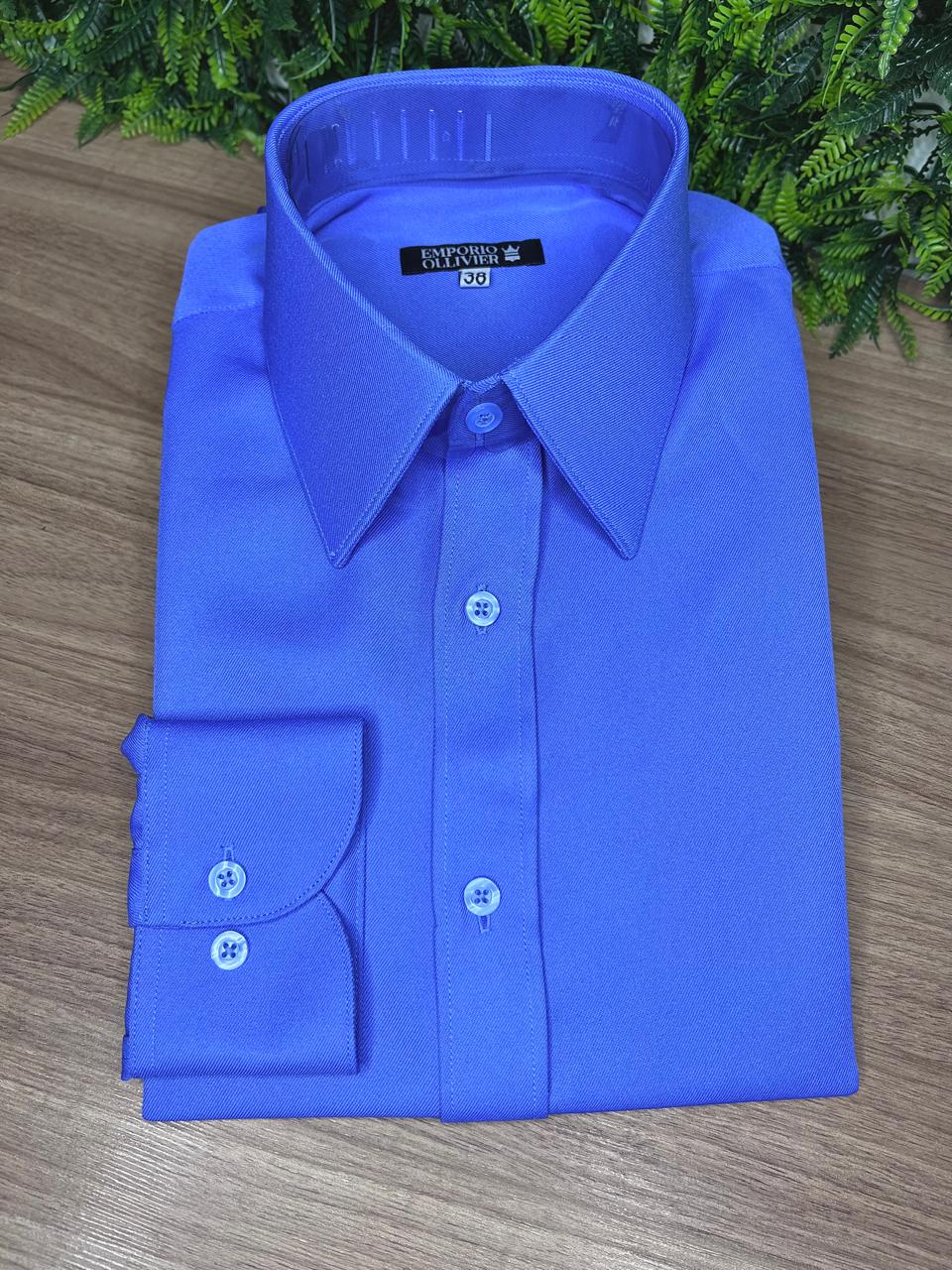 Camisa Gabardine Azul Royal